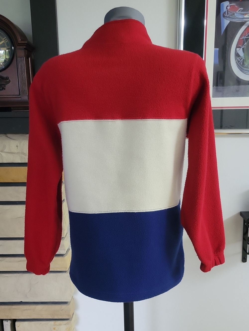 Harley-Davidson Fleece Large Red/Cream/Blue Vintage - Picture 8 of 10